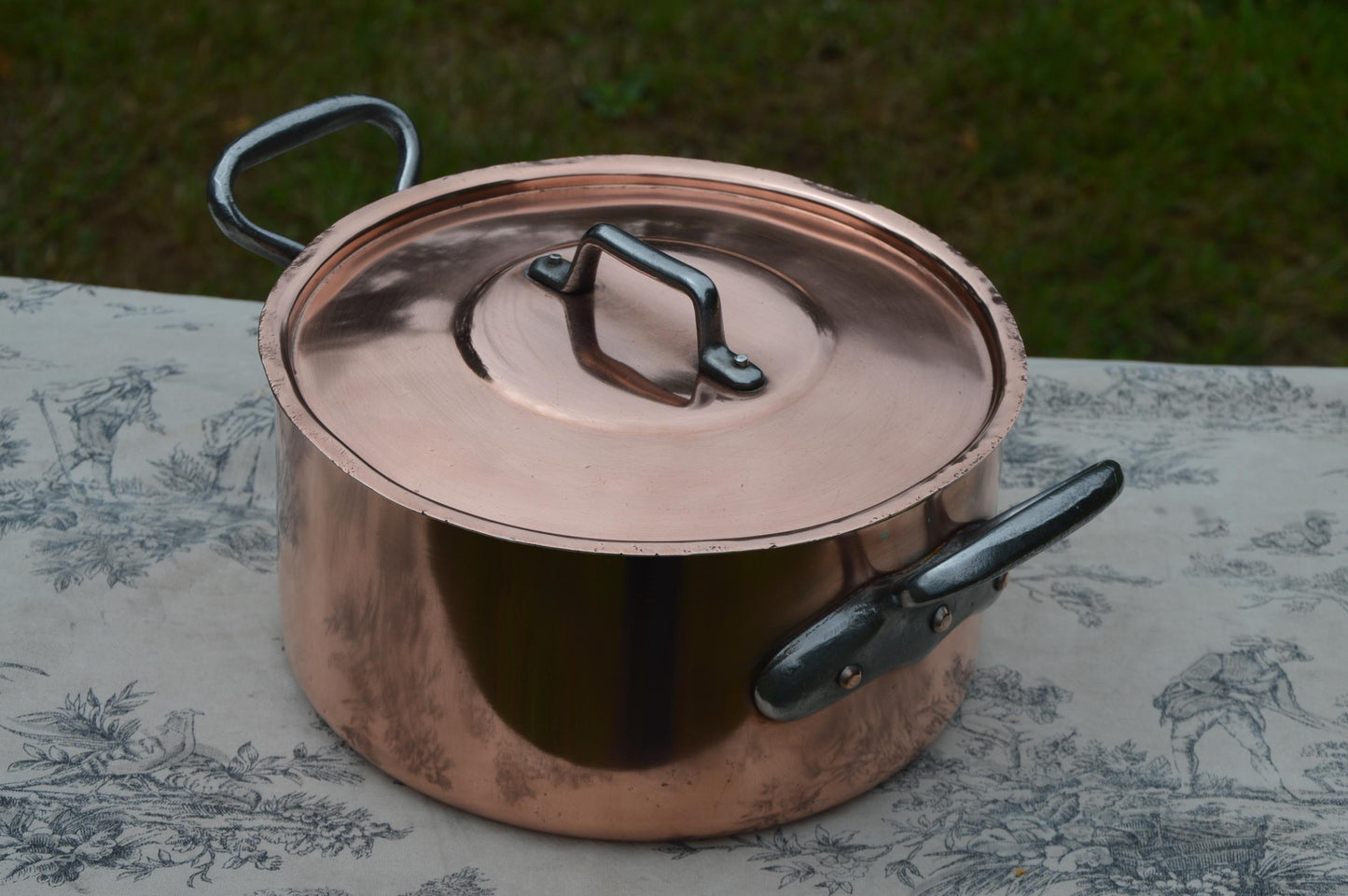 French Copper Marmite: 22cm Vintage Casserole Pan, 2.3mm, Re-Tinned