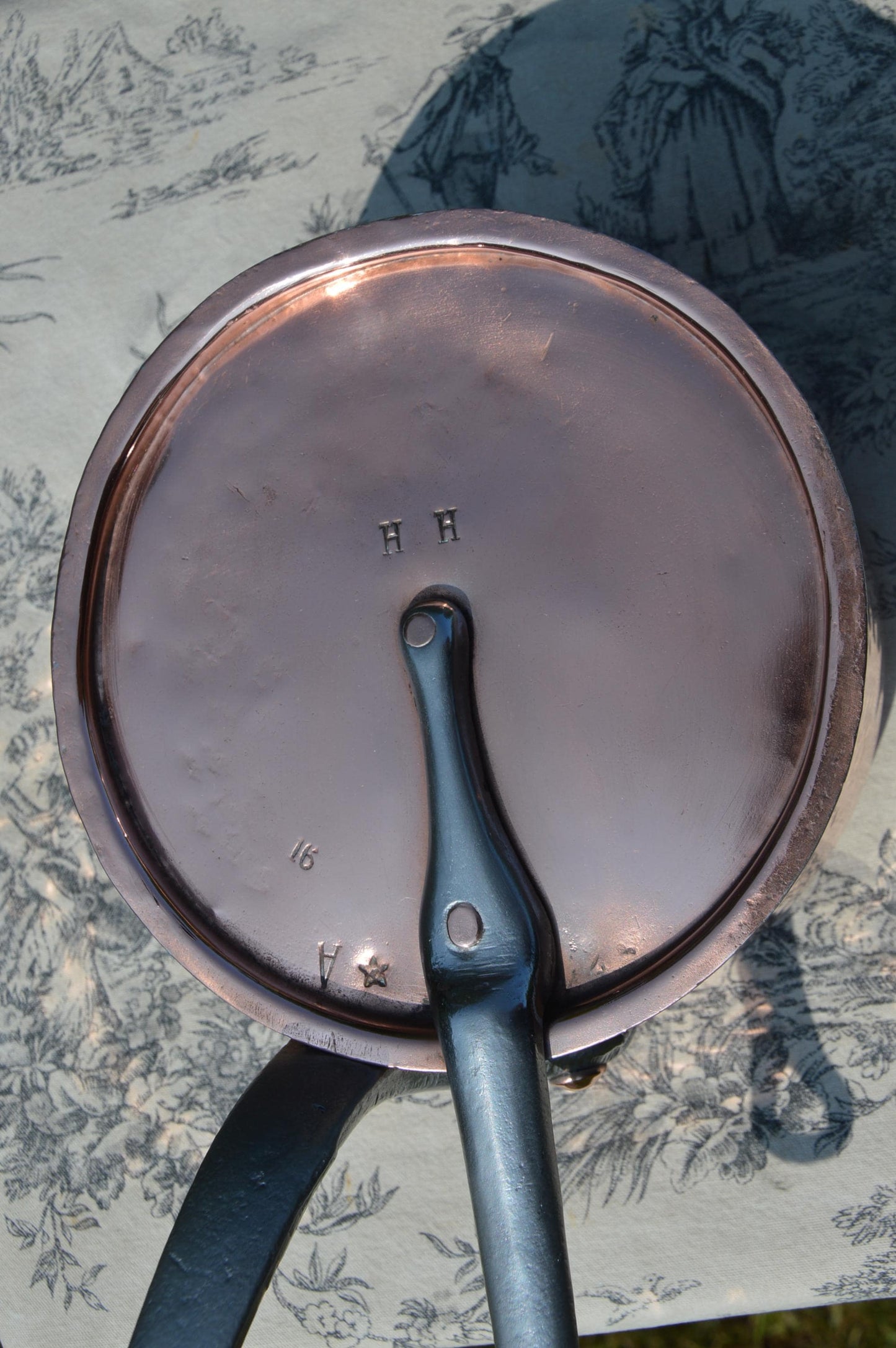 Vintage Chomette Favor Saucepan French Copper 16cm 6 1/4 inch 3mm New Tin Lined Professional Sauce Pan Cast Iron Handle Plus Antique Lid