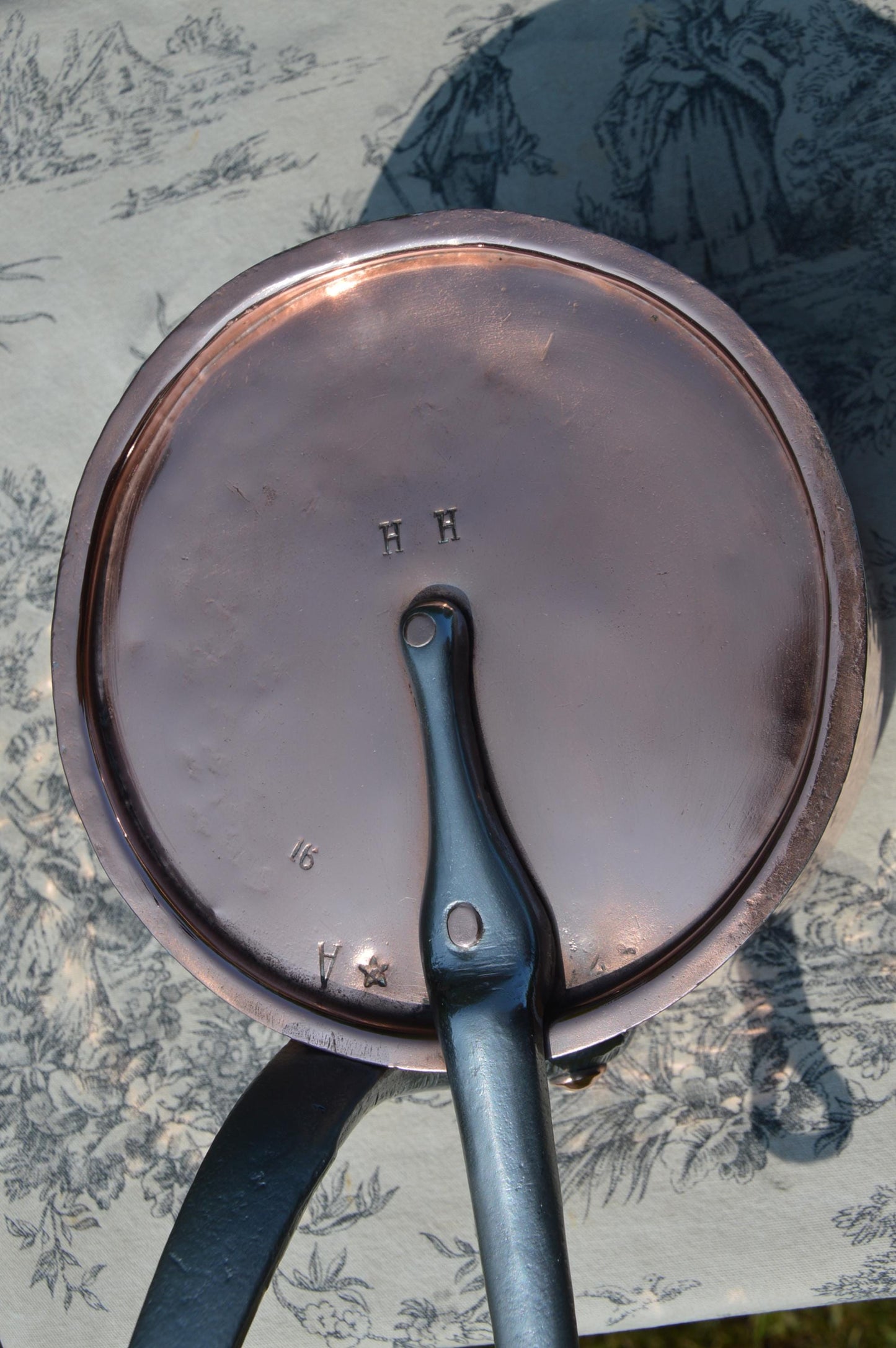 Vintage French Copper Saucepan: Chomette Favor, New Tin Lining, Cast Iron Handle