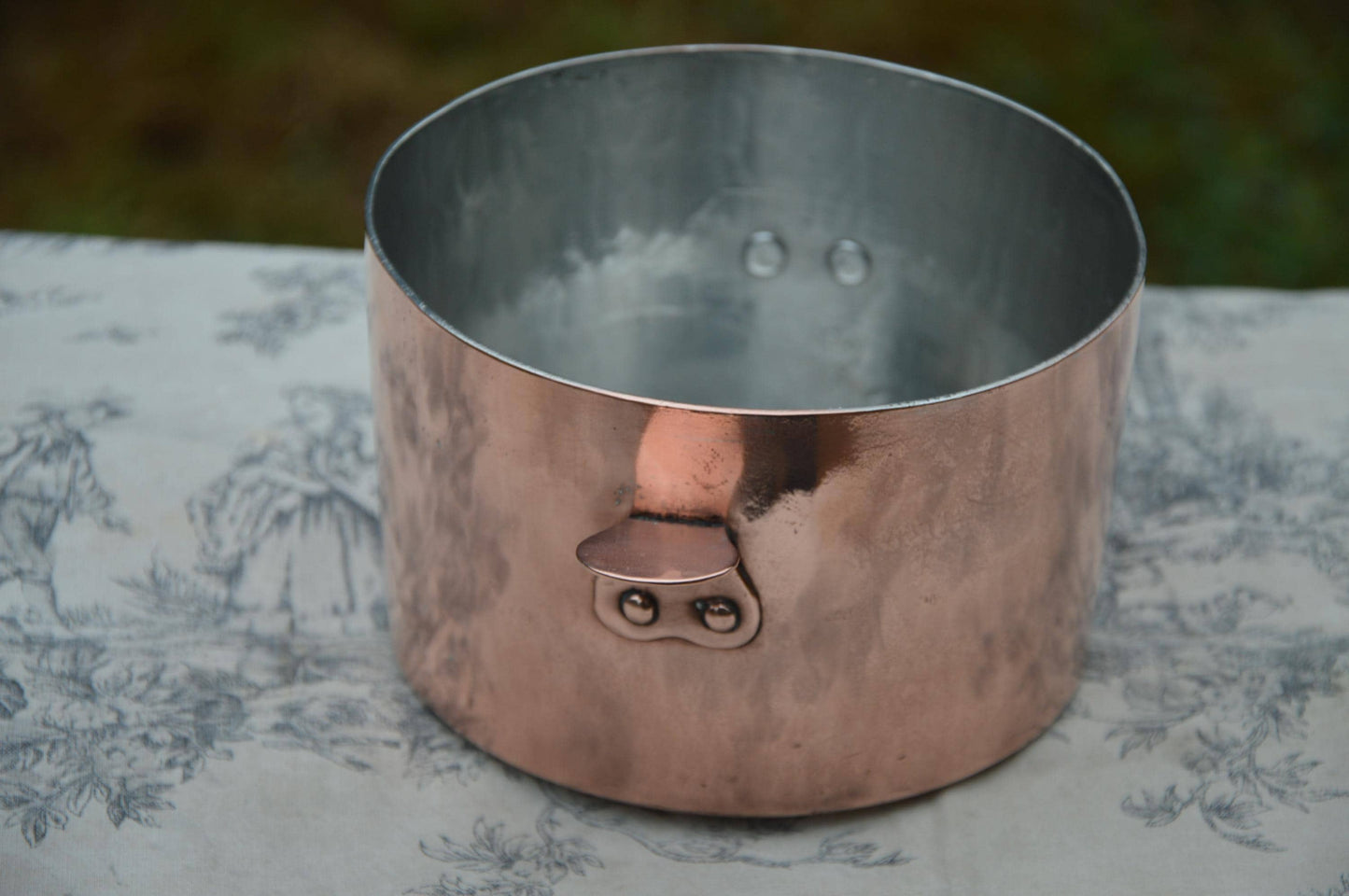Antique Dehillerin Copper Bain Marie Pan: 6 1/8" French Braconnier Poacher Charlotte