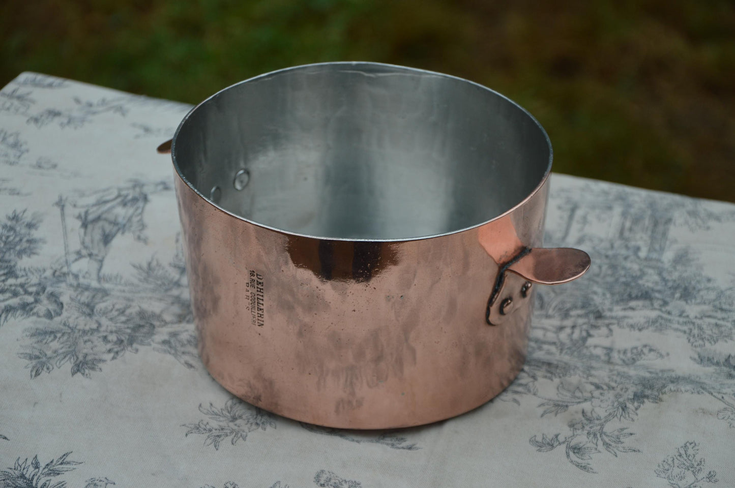 Antique Dehillerin Copper Bain Marie Pan: 6 1/8" French Braconnier Poacher Charlotte