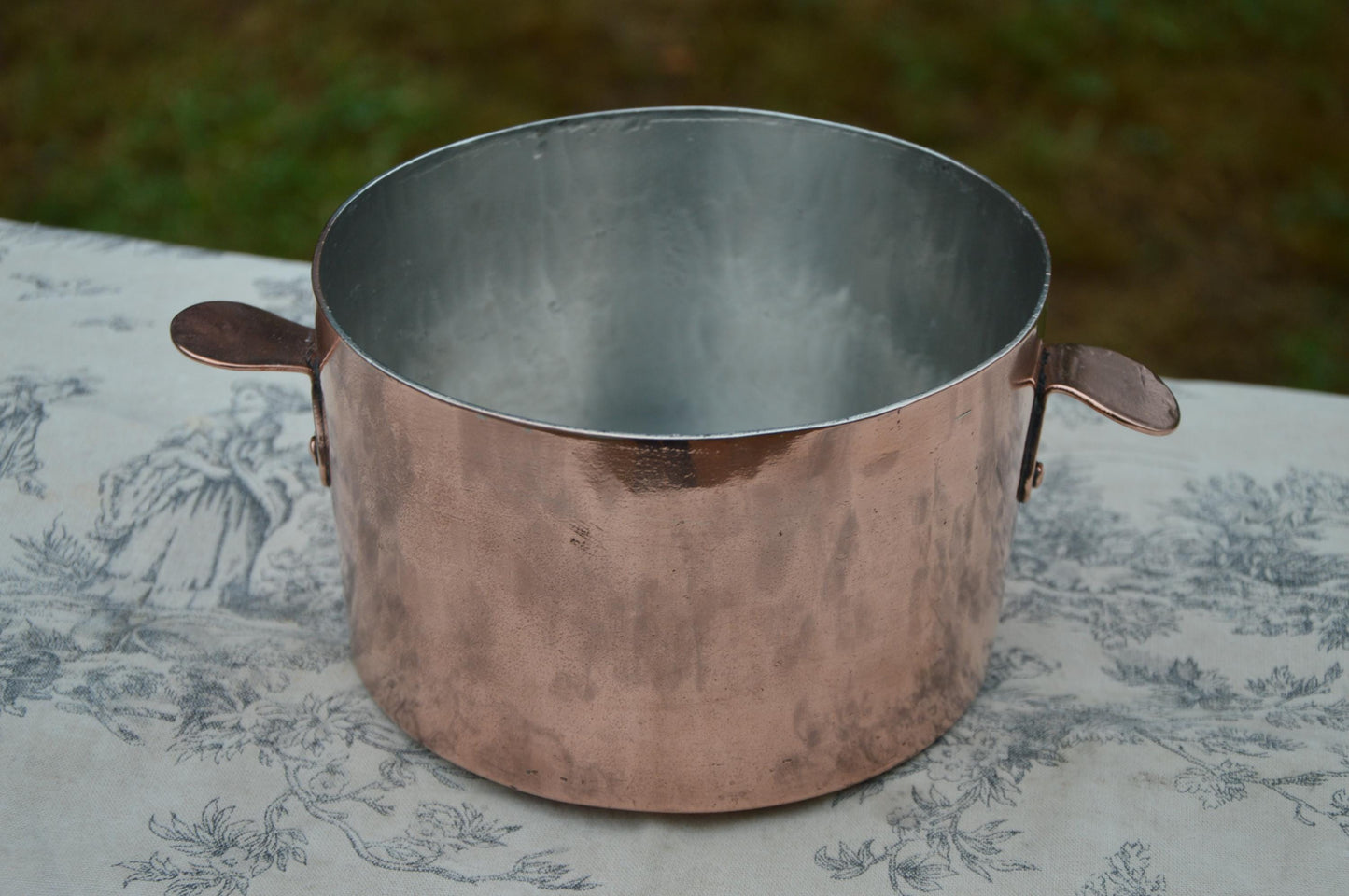 Antique Copper Pan 25.5cm 6 1/8" Pan Early Dehillerin Copper Bain Marie Poacher 'Ears' Sauce Poacher Braconnier Charlotte New Hand Wiped Tin