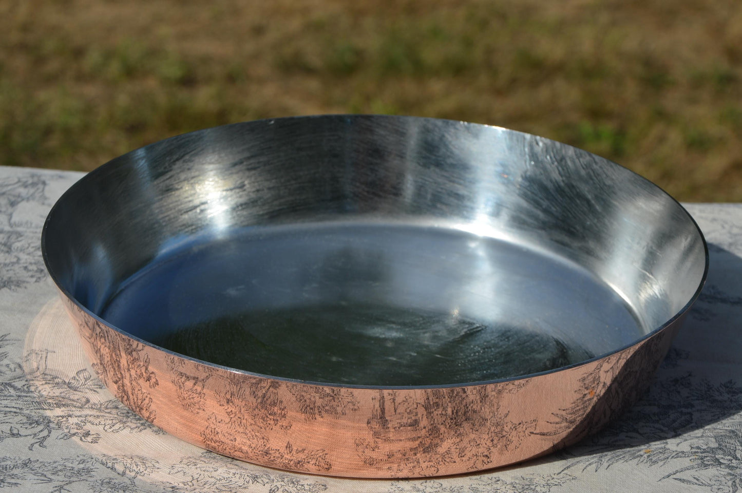 Vintage Mauviel Made in France Tarte Tatin 2mm Copper Round Pie Dish Tart New Hand Wiped Tin Quiche Gratin Pie Roasting Pan French 28cm 11"