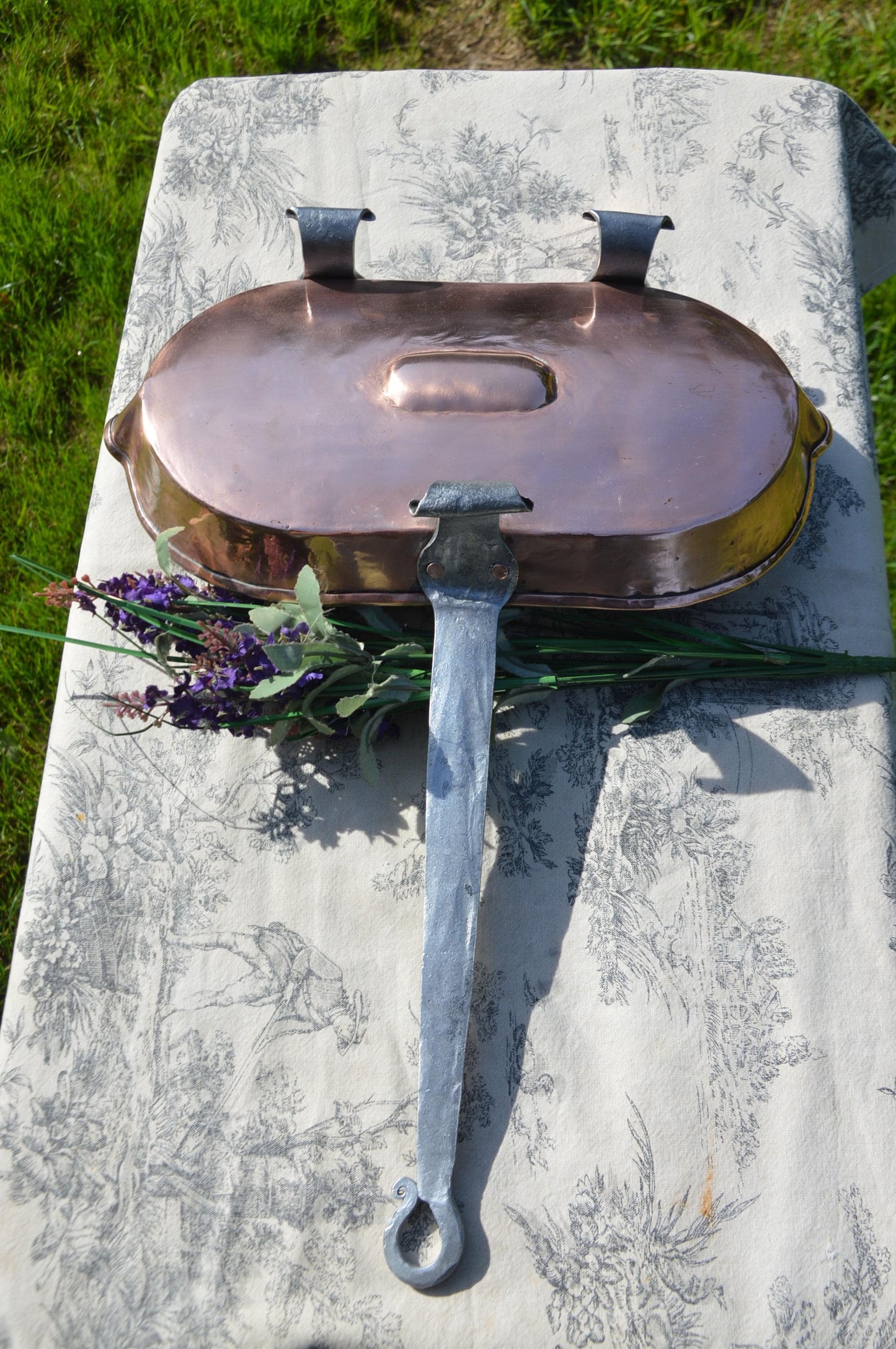 Antique Copper Lechefrite Roasting Pan: French Kitchen Decor