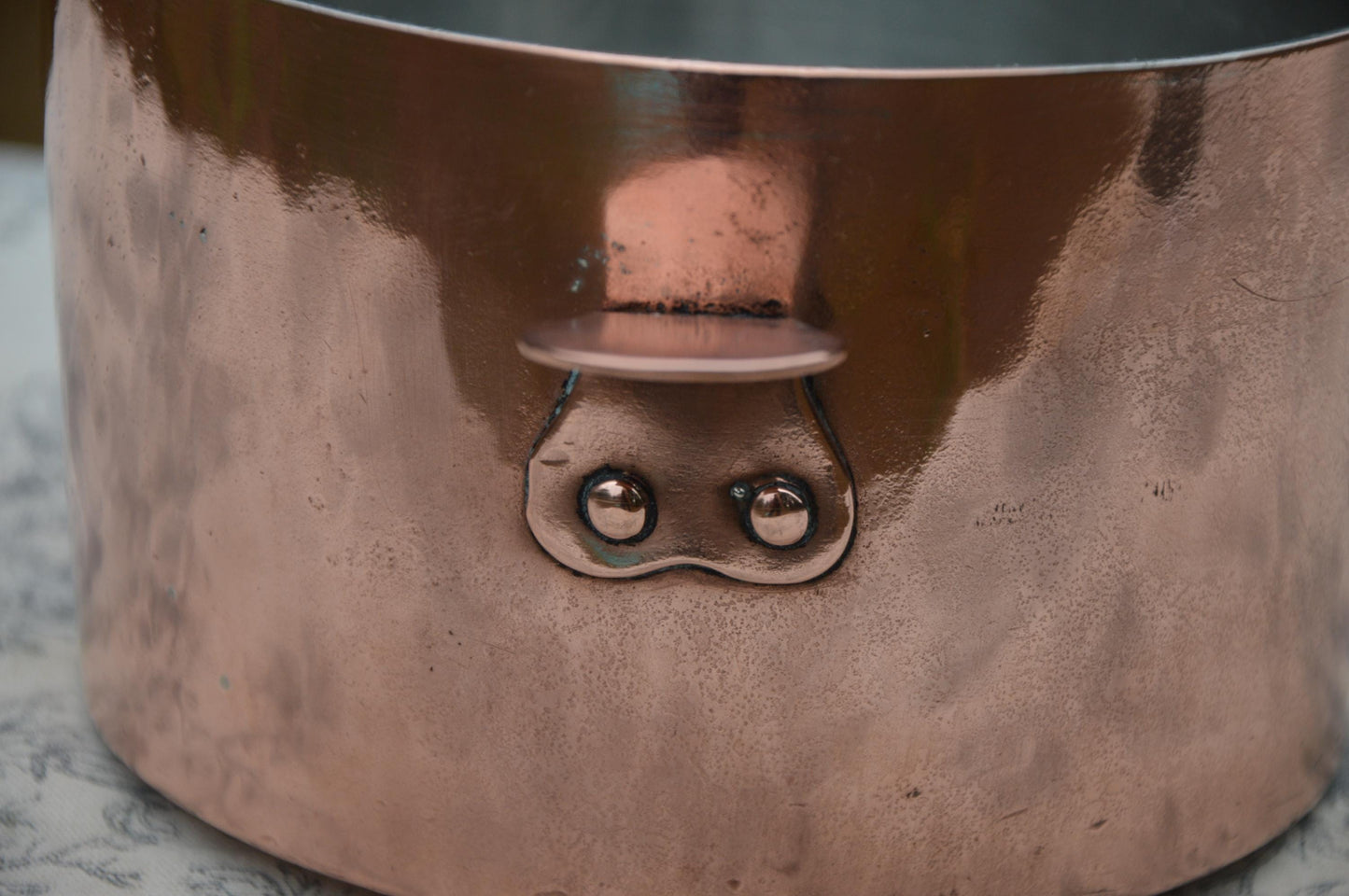 Antique Dehillerin Copper Bain Marie Pan: 6 1/8" French Braconnier Poacher Charlotte