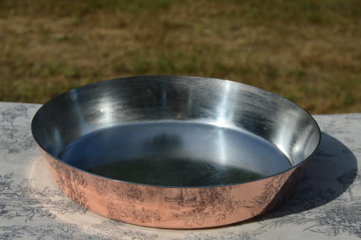 Vintage Mauviel Made in France Tarte Tatin 2mm Copper Round Pie Dish Tart New Hand Wiped Tin Quiche Gratin Pie Roasting Pan French 28cm 11"