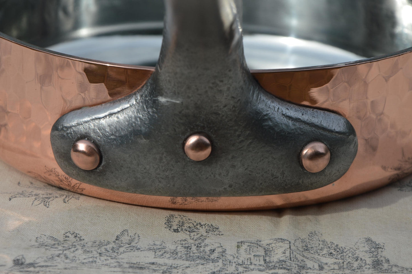 Vintage Copper Sauté Pan: 2.7mm French Chef Pan, Re-Tinned, 8 inch 20cm