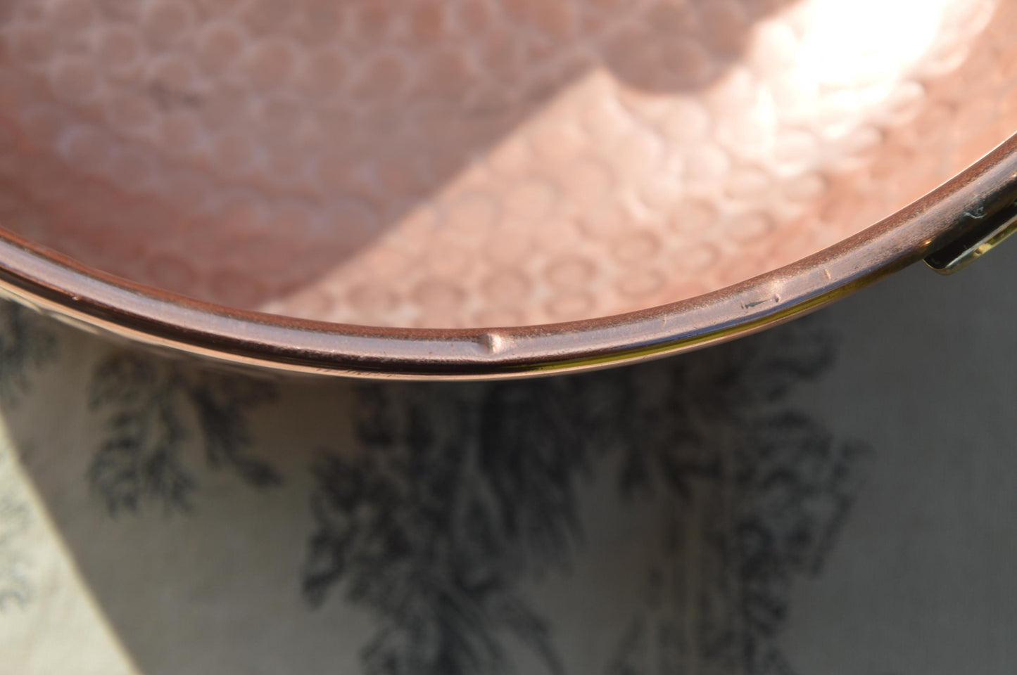 Antique French Copper Jam Pan: Hand Hammered Cauldron Pot, Normandy Kitchen