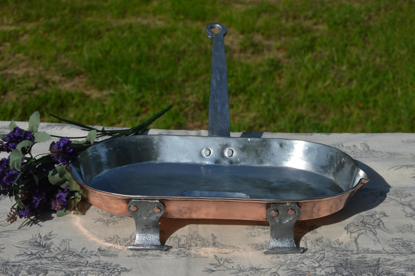 Antique Copper Lechefrite Roasting Pan: French Kitchen Decor