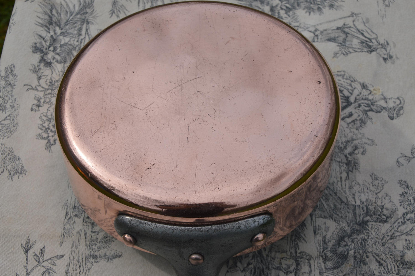 Copper Saute 20cm 2.5mm Vintage Made in France Fry French Pan 2.5mm New Hand Wiped NKC Tin Professional Sauté Normandy Kitchen Edge Dent