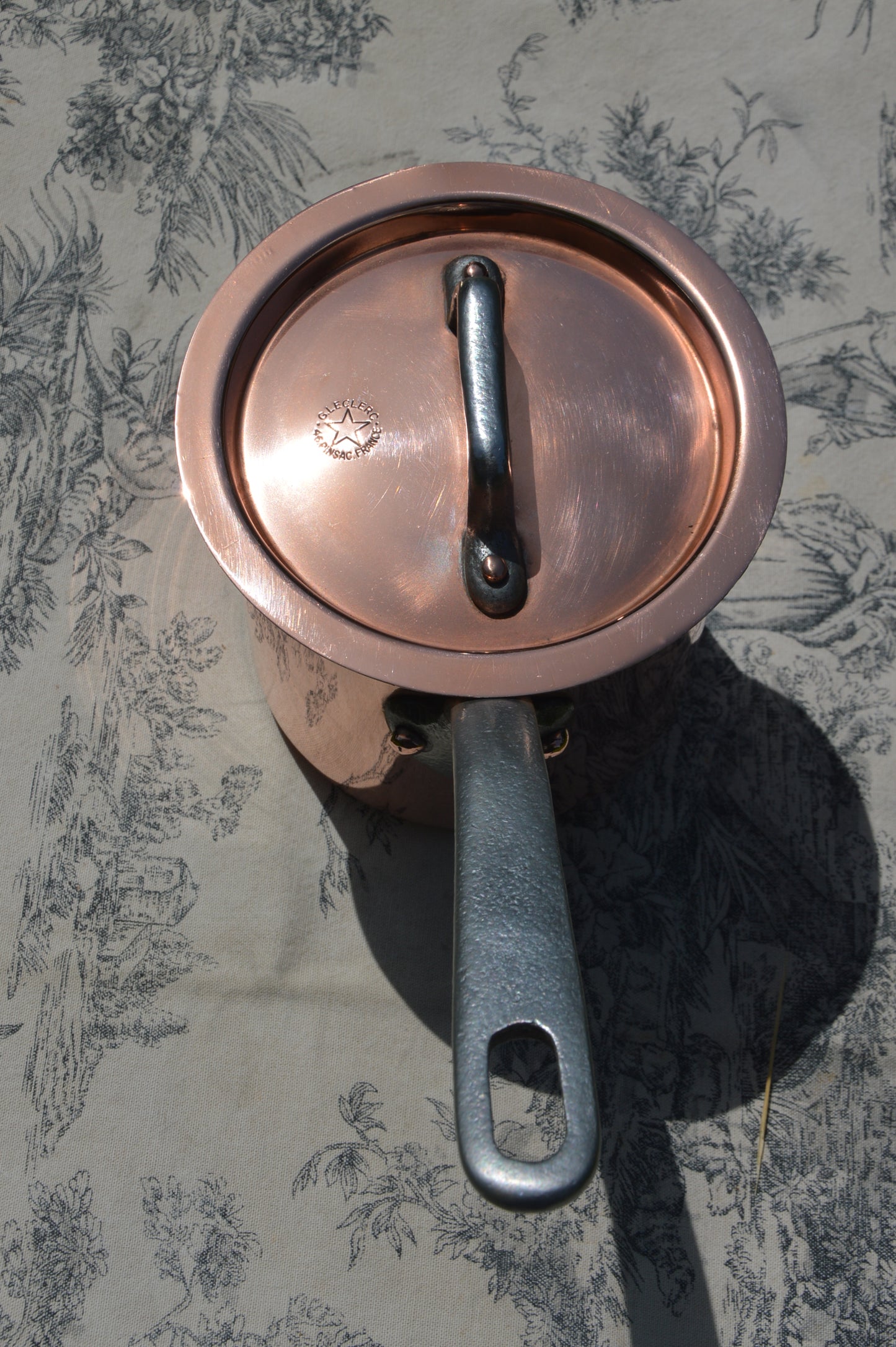 Vintage G Leclerc Pinsac French Copper Pan Patisserie Milk Bain Marie Sauce Tall 2.5mm Refurbished New Artisan Hand Wiped Tin