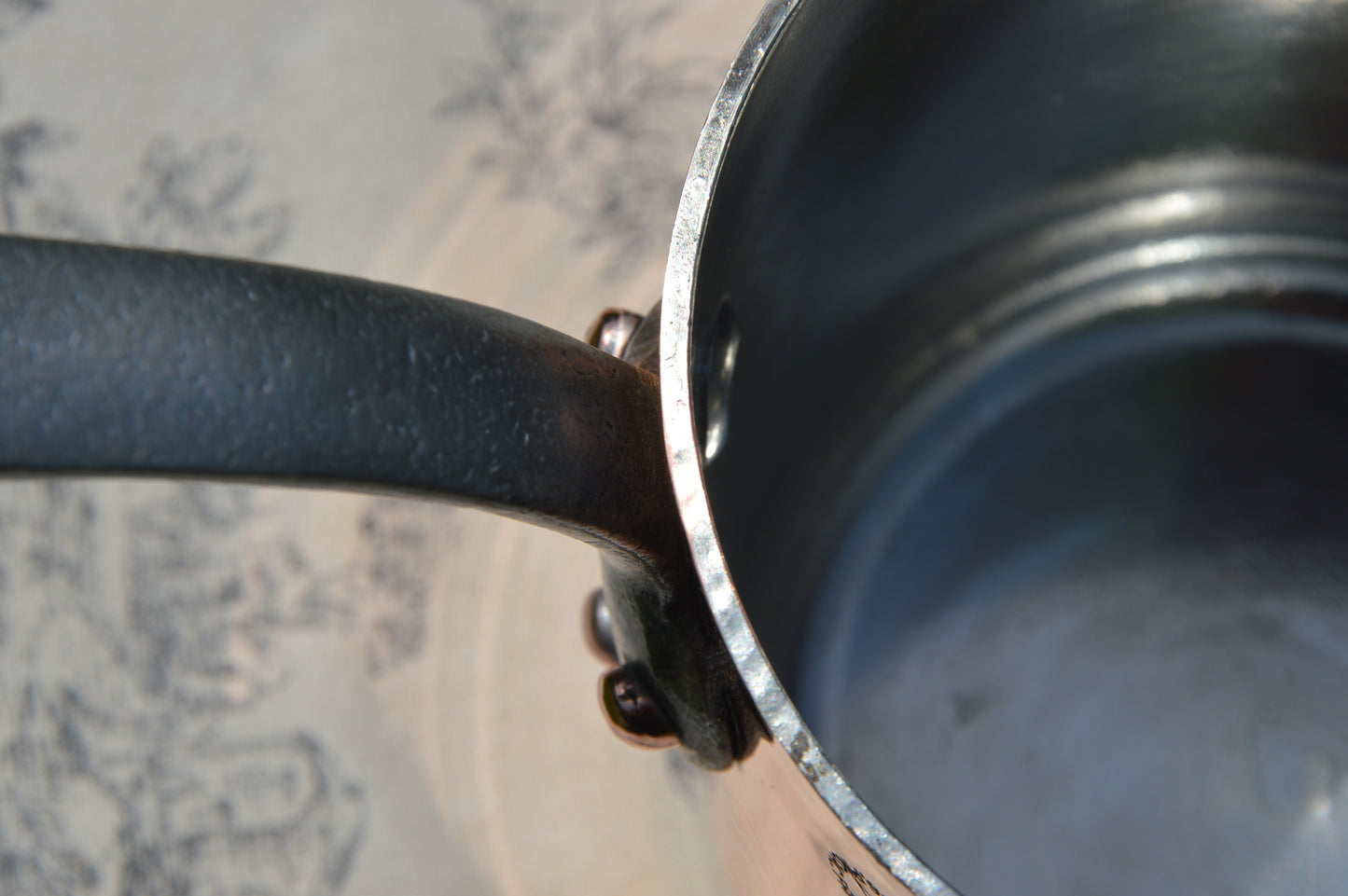 Vintage G Leclerc Pinsac French Copper Pan Patisserie Milk Bain Marie Sauce Tall 2.5mm Refurbished New Artisan Hand Wiped Tin