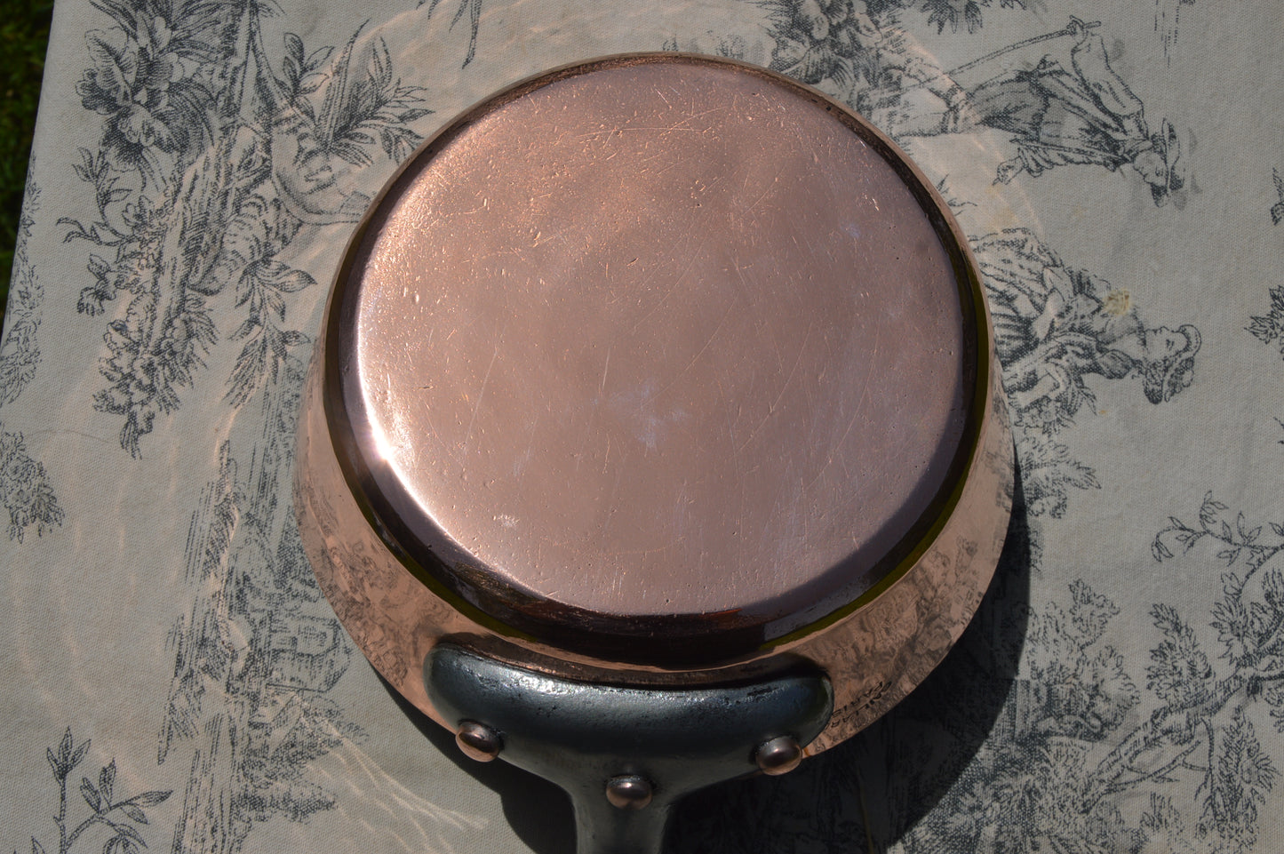 Gaillard Paris Copper Pan Sauteuse Evasee Windsor 2.4mm 18 cm 7" Vintage French Stamped Professional Cast Iron Handle New Hand Wiped Tin