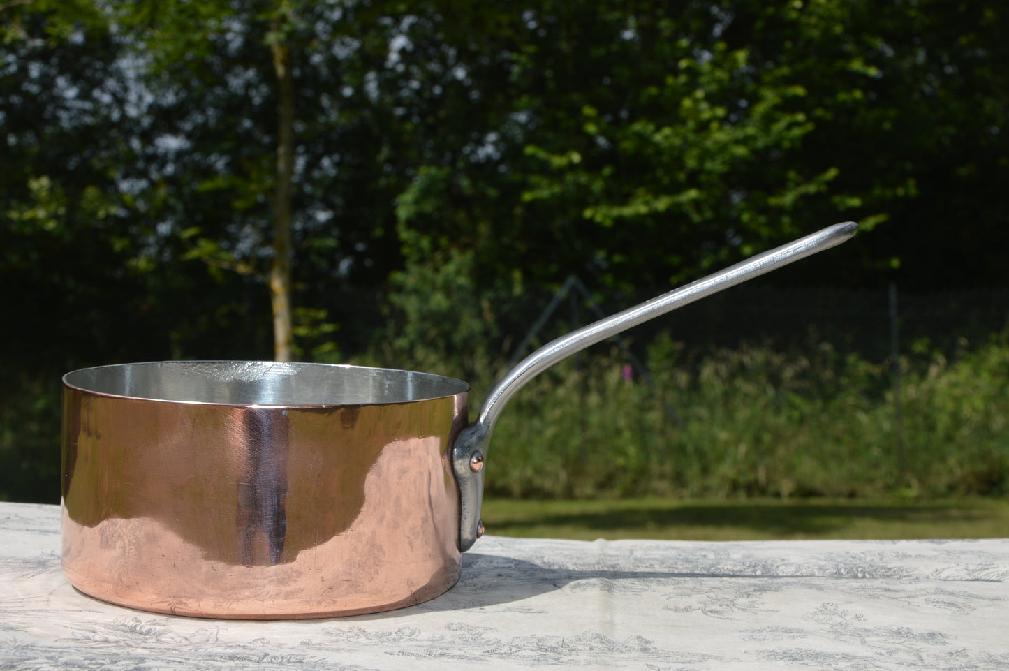 A La Menagere Copper Saucepan 16cm 6 1/4" Antique French Professional 1.5mm Forged Iron Handle New In House Tin Lined