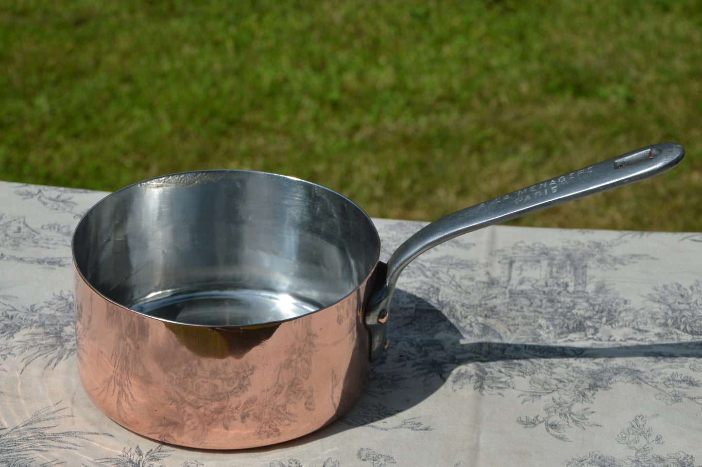 A La Menagere Copper Saucepan 16cm 6 1/4" Antique French Professional 1.5mm Forged Iron Handle New In House Tin Lined