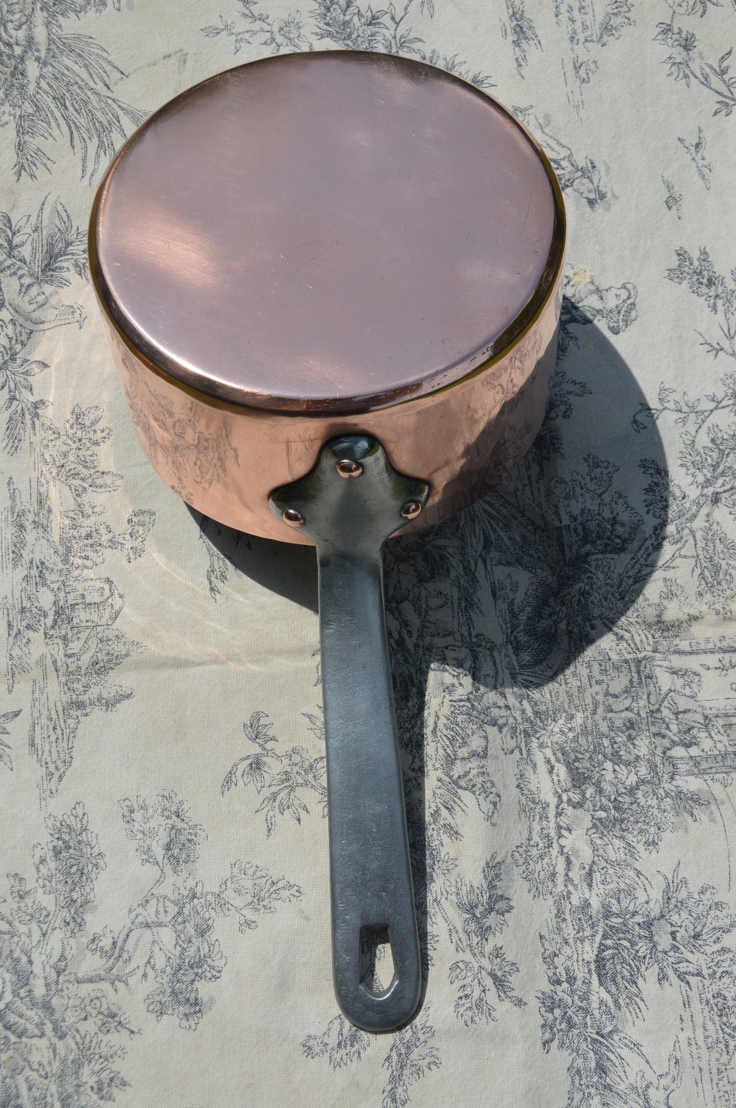 A La Menagere Copper Saucepan 16cm 6 1/4" Antique French Professional 1.5mm Forged Iron Handle New In House Tin Lined