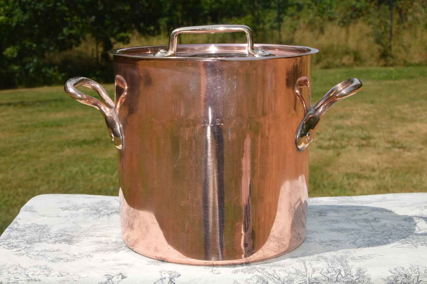 Antique Copper Stockpot Faitout Pan: Refurbished Villedieu French Marmite Pot