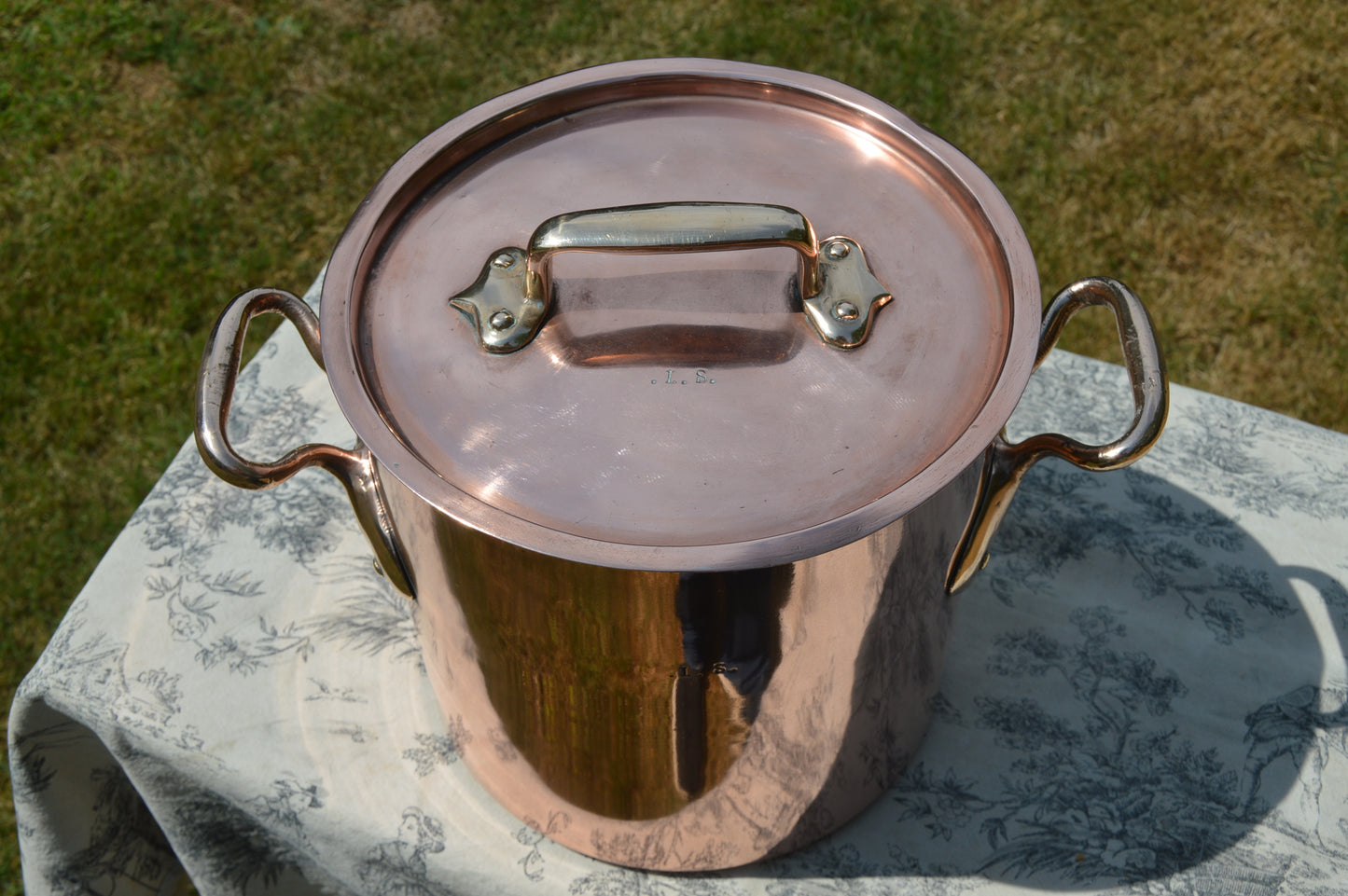 Antique Copper Stockpot Faitout Pan: Refurbished Villedieu French Marmite Pot