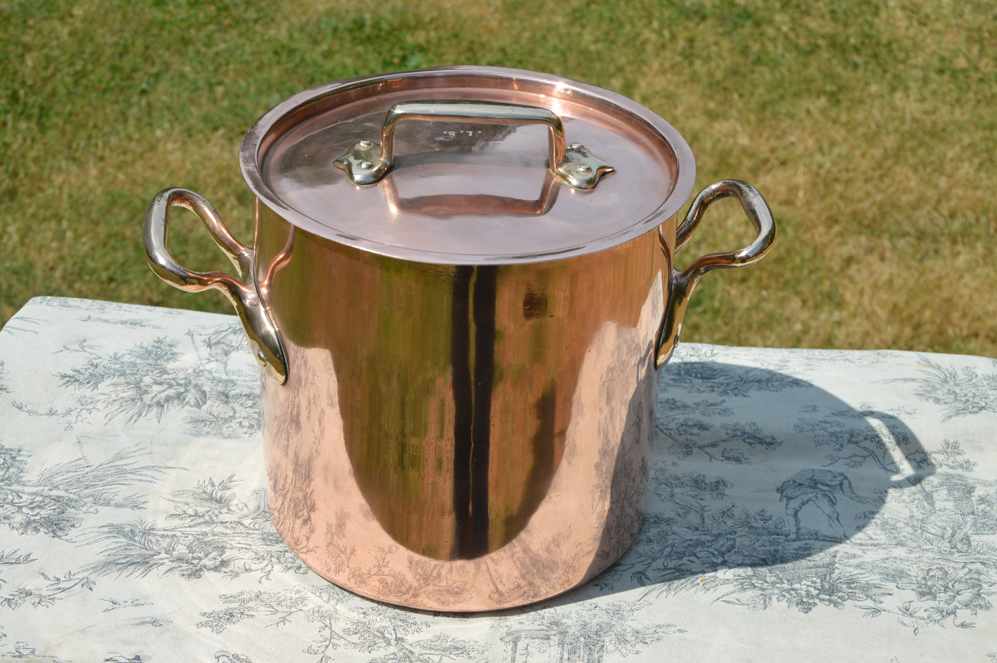 Antique Copper Stockpot Faitout Pan: Refurbished Villedieu French Marmite Pot