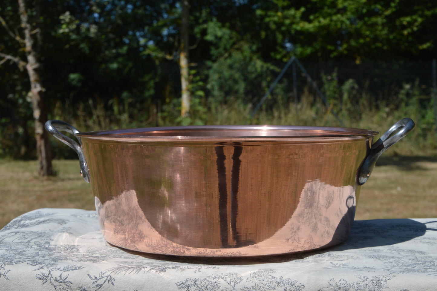 Jam Pan Antique Copper Professional Jelly Pan 37.5cm Thick 1.8mm 3.9 kilos 8 lbs 10.4 oz Copper Cast Iron Handles