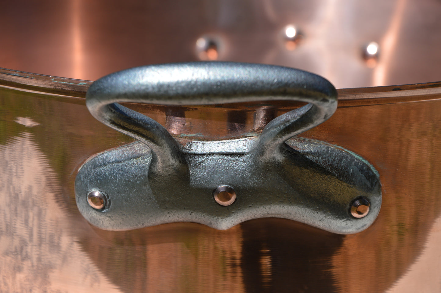 Jam Pan Antique Copper Professional Jelly Pan 37.5cm Thick 1.8mm 3.9 kilos 8 lbs 10.4 oz Copper Cast Iron Handles