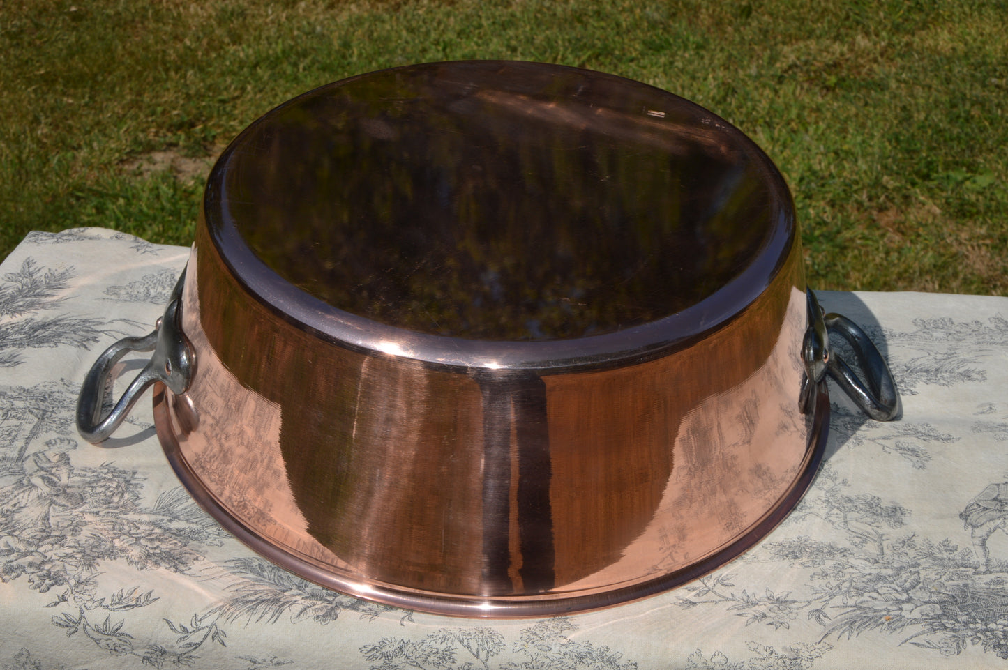 Jam Pan Antique Copper Professional Jelly Pan 37.5cm Thick 1.8mm 3.9 kilos 8 lbs 10.4 oz Copper Cast Iron Handles