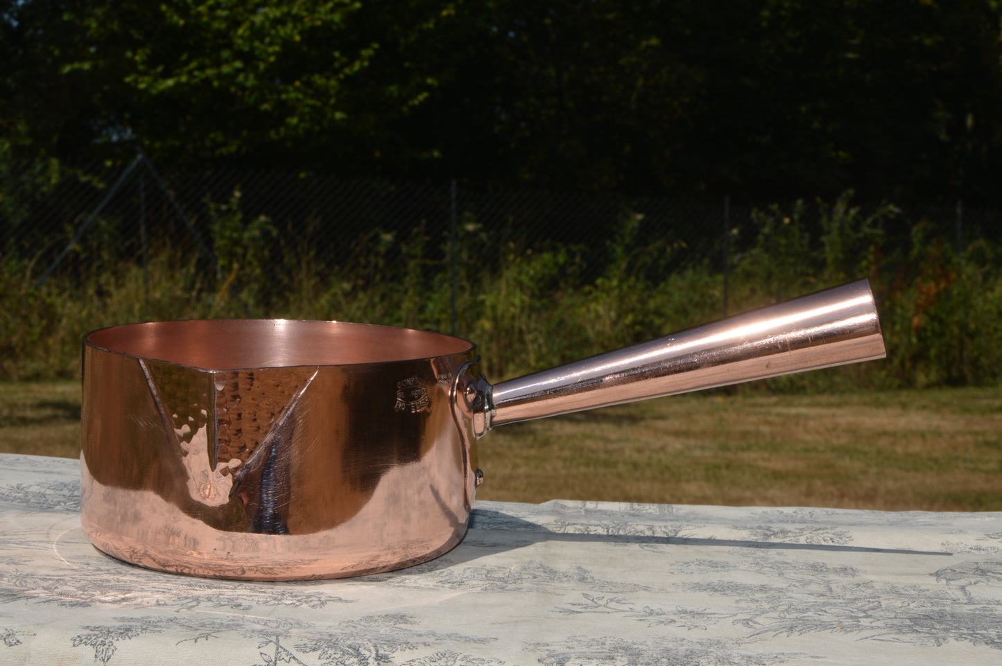 Sugar Pan Antique Copper Sugar Pan Hollow Handle 2.2mm 16cm Traditional Spout Fabulous Patina Caramel Pan A Real Find Proper Patissier Pan