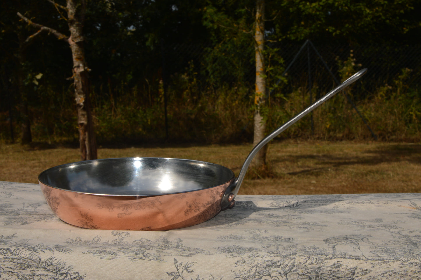 2.6mm Copper Frying Pan Skillet Saute Professional Vintage French New Hand Wiped Tin Lining by Bill Cox