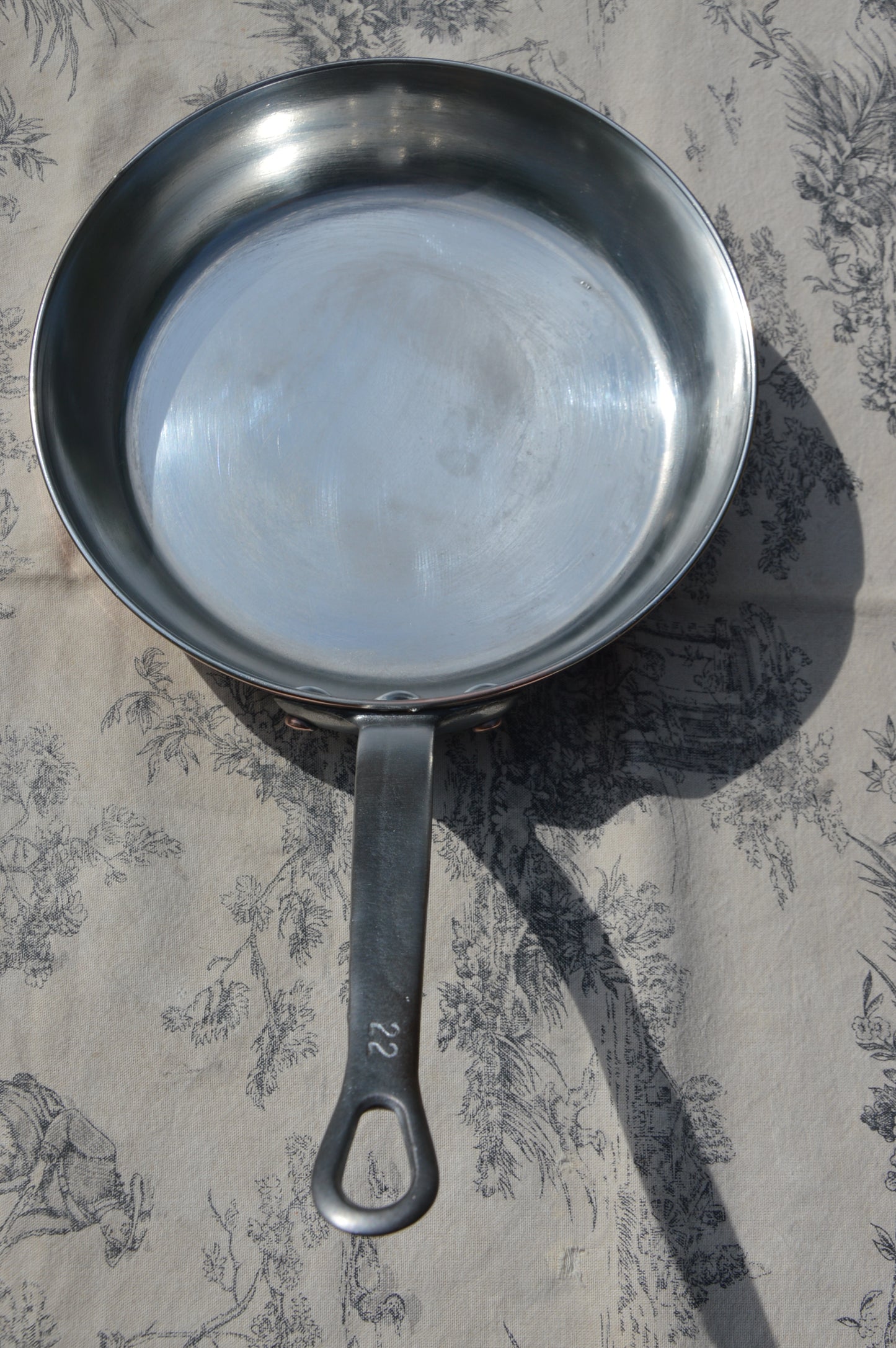 2.6mm Copper Frying Pan Skillet Saute Professional Vintage French New Hand Wiped Tin Lining by Bill Cox