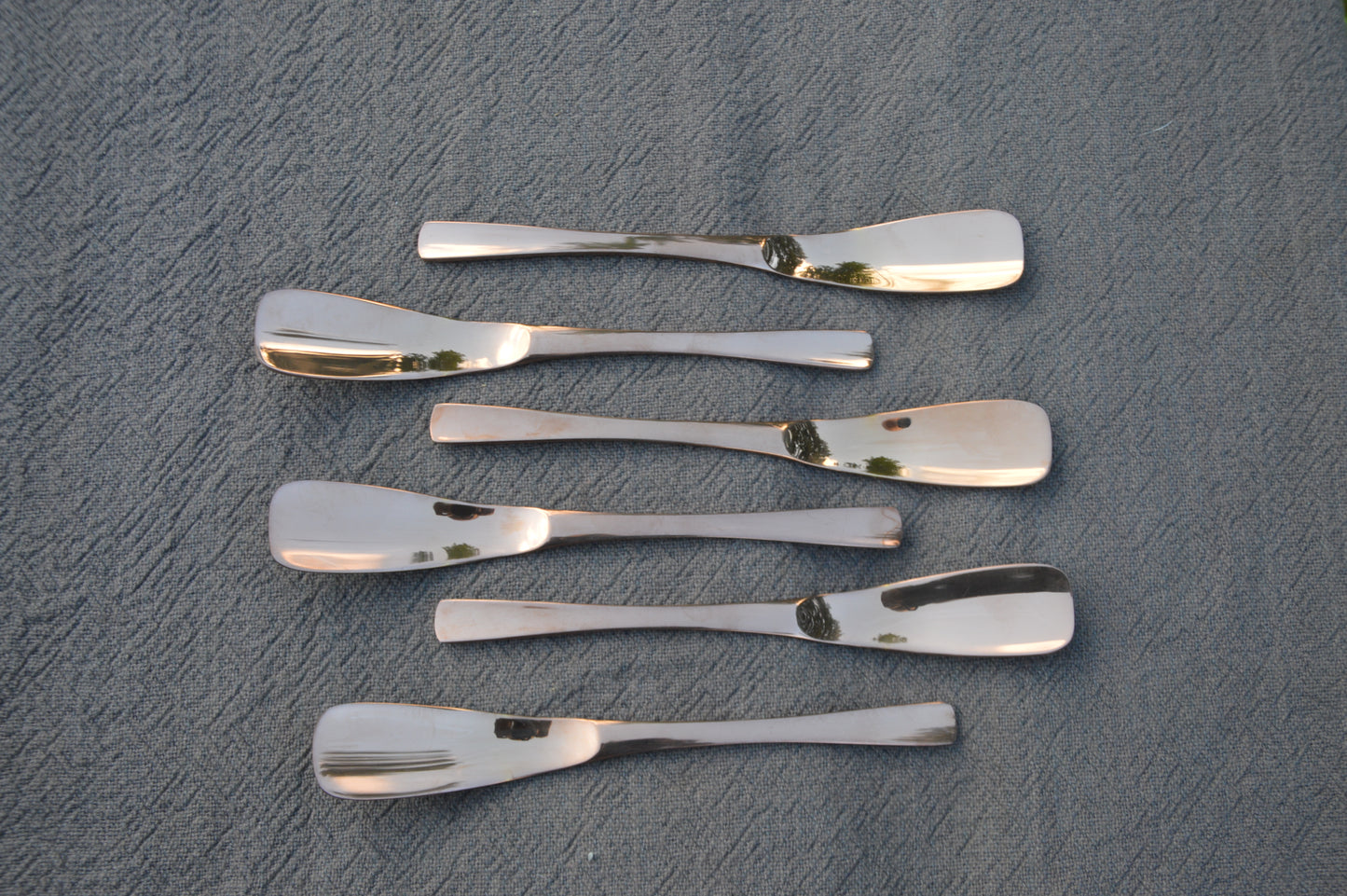 Guy Degrenne Set of Six Spoons Boxed Copper Stainless Steel Amuse Bouche Spatules