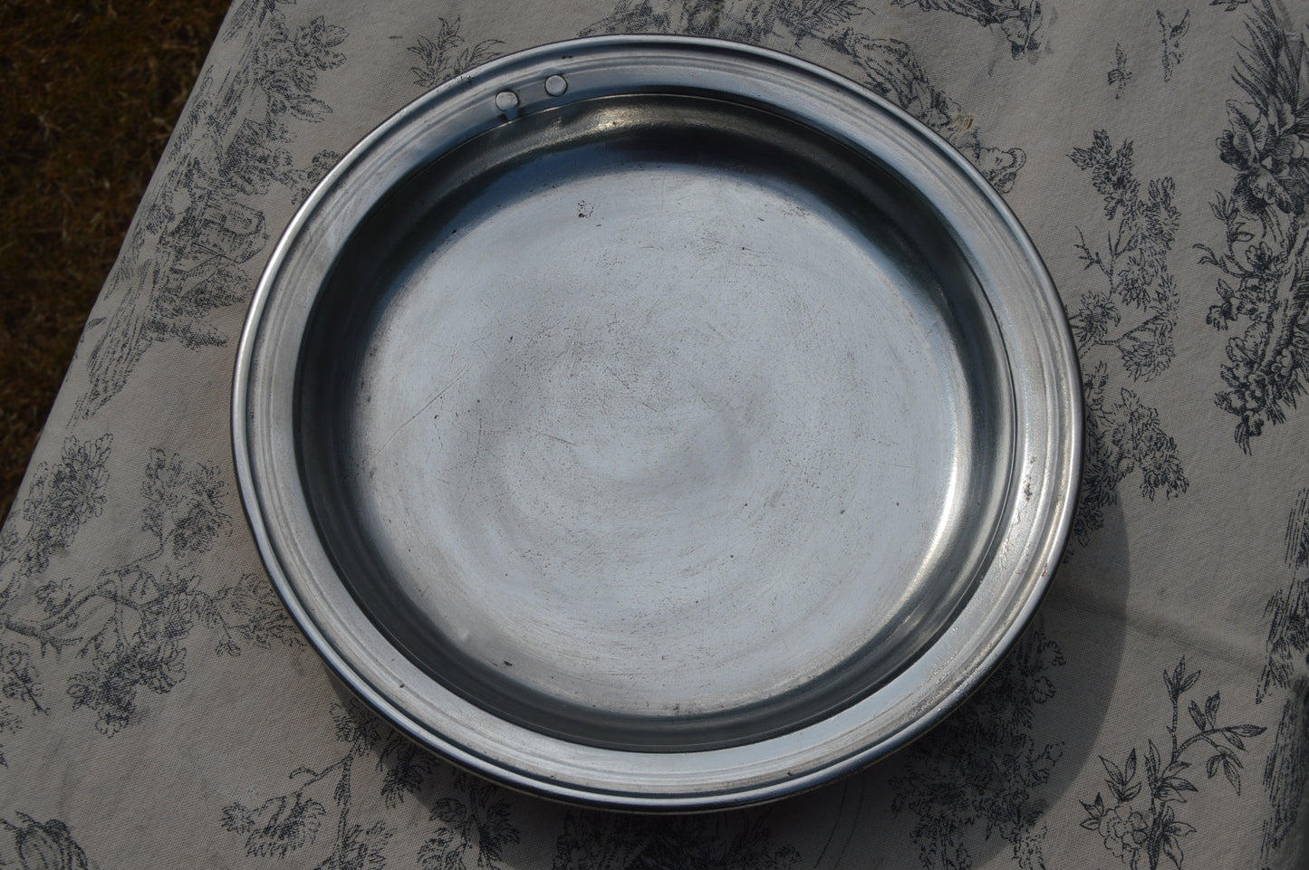 Copper Pie Plate Gratin Pan French Antique Copper New Villedieu Artisan Tin Roasting Dish Round Oven 23.5cm 9 1/4" Ring Handle