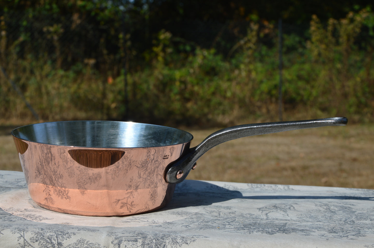 Sauteuse Évasée en Cuivre Français 2,3mm Windsor 21cm 8 1/4" Neuf Bill Cox Étamé à la Main Vintage Professionnel Estampillé Fabriqué en France