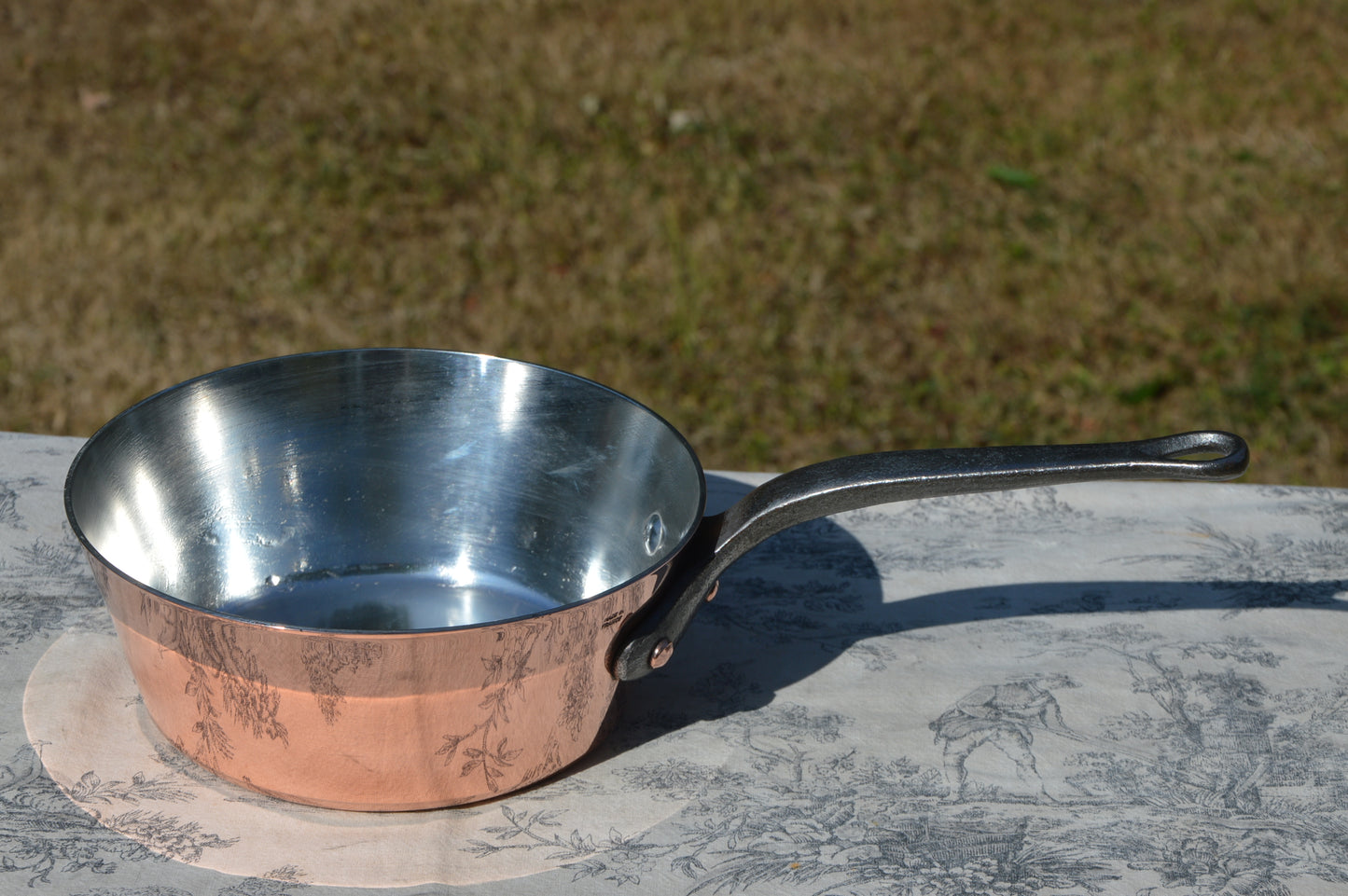 Sauteuse Évasée en Cuivre Français 2,3mm Windsor 21cm 8 1/4" Neuf Bill Cox Étamé à la Main Vintage Professionnel Estampillé Fabriqué en France