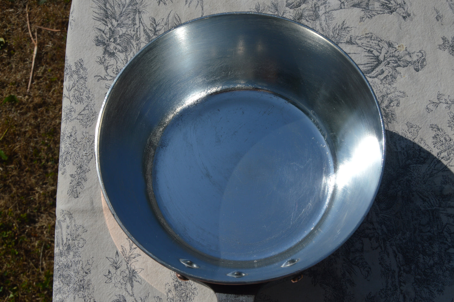 Sauteuse Évasée en Cuivre Français 2,3mm Windsor 21cm 8 1/4" Neuf Bill Cox Étamé à la Main Vintage Professionnel Estampillé Fabriqué en France