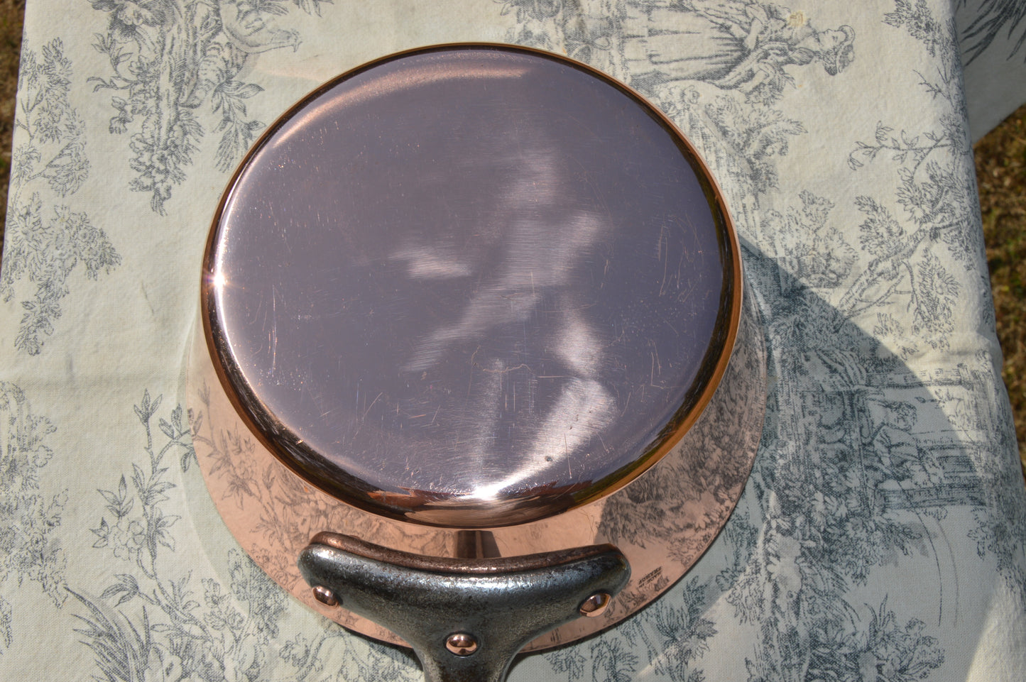 Sauteuse Évasée en Cuivre Français 2,3mm Windsor 21cm 8 1/4" Neuf Bill Cox Étamé à la Main Vintage Professionnel Estampillé Fabriqué en France
