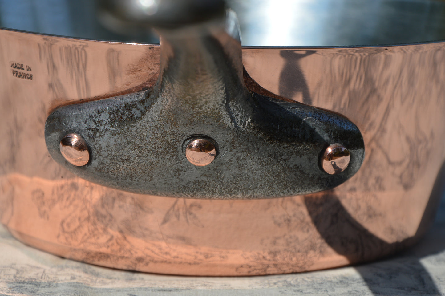 Sauteuse Évasée en Cuivre Français 2,3mm Windsor 21cm 8 1/4" Neuf Bill Cox Étamé à la Main Vintage Professionnel Estampillé Fabriqué en France