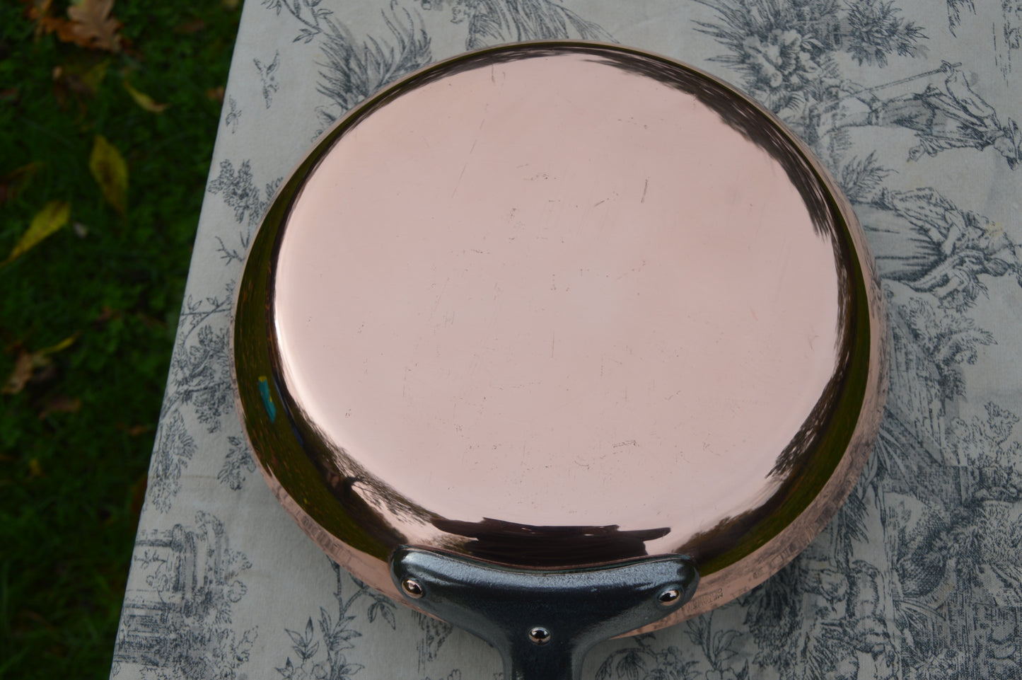 Vintage 2mm Copper Frying Pan, Nickel Lined French Skillet