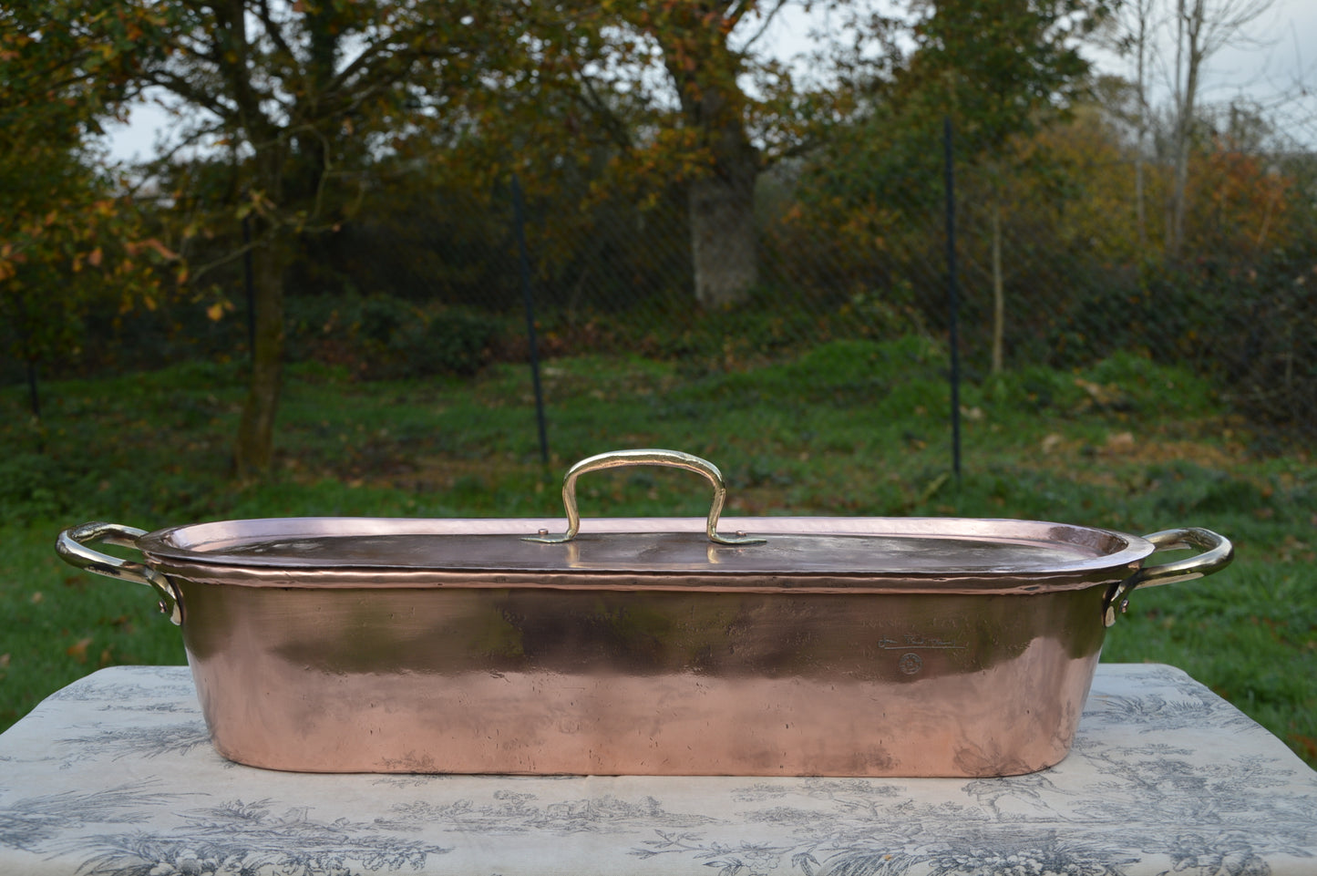 Antique French Copper Fish Kettle: New Hand-Tinned Poissonniere Pan Jean Paul Thevenot Stamped