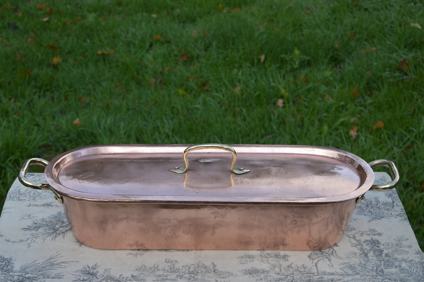 Antique French Copper Fish Kettle: New Hand-Tinned Poissonniere Pan Jean Paul Thevenot Stamped