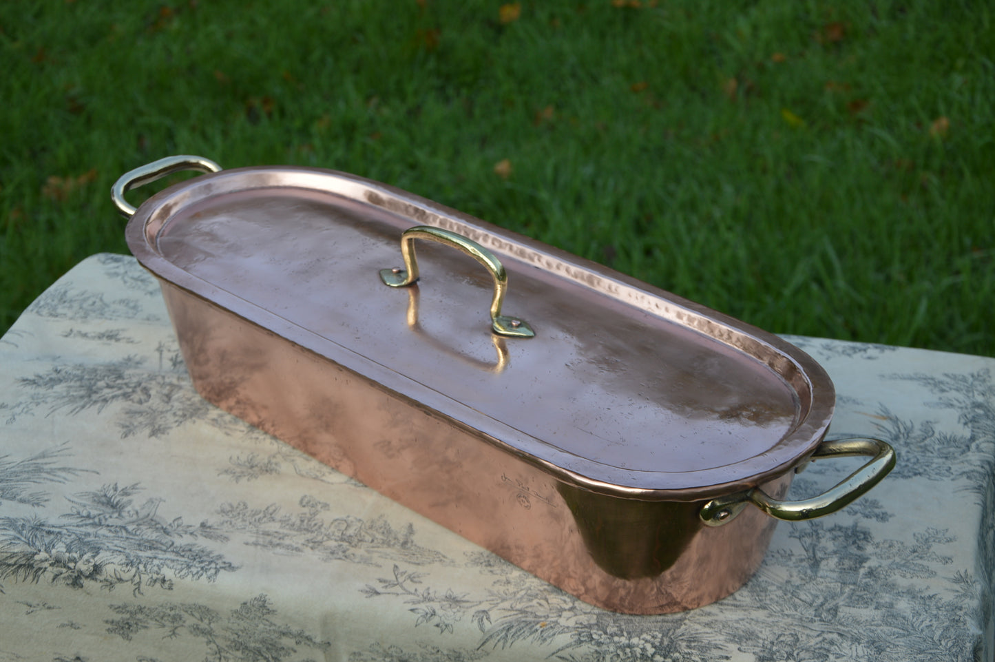 Antique French Copper Fish Kettle: New Hand-Tinned Poissonniere Pan Jean Paul Thevenot Stamped