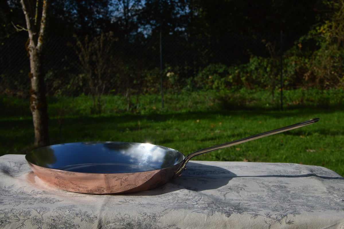Vintage Dehillerin 1.6mm Copper Pan Bill Cox Hand Wiped Tin 26cm 10 1/4" French Professional Fry Saute Bronze Handle Made in France