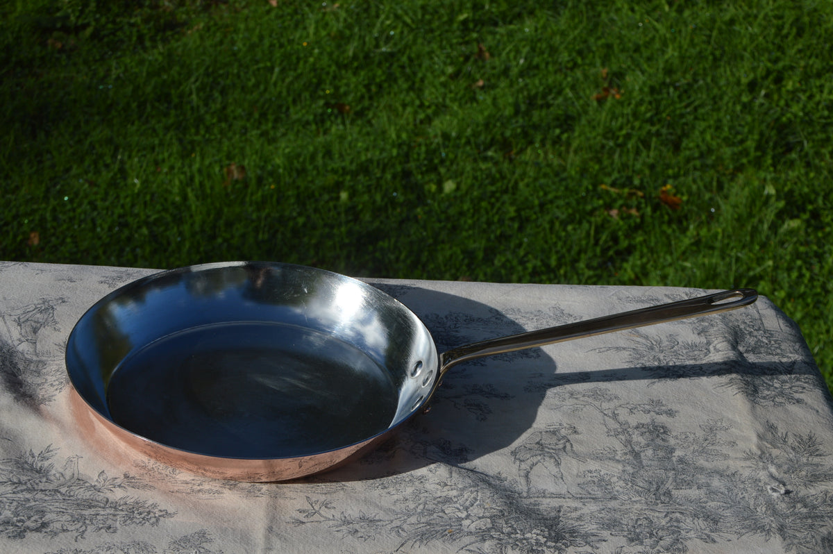 Vintage Dehillerin 1.6mm Copper Pan Bill Cox Hand Wiped Tin 26cm 10 1/4" French Professional Fry Saute Bronze Handle Made in France