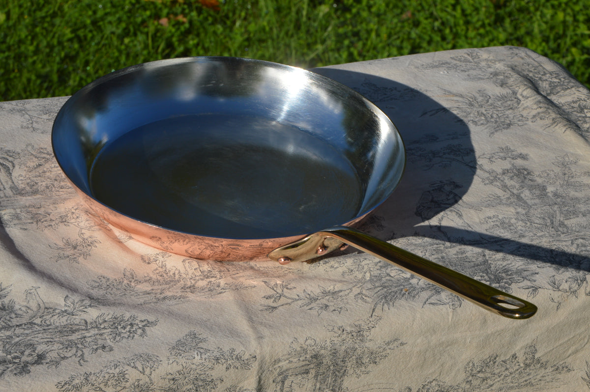 Vintage Dehillerin 1.6mm Copper Pan Bill Cox Hand Wiped Tin 26cm 10 1/4" French Professional Fry Saute Bronze Handle Made in France