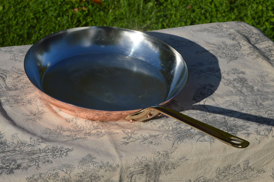 Vintage Dehillerin 1.6mm Copper Pan Bill Cox Hand Wiped Tin 26cm 10 1/4" French Professional Fry Saute Bronze Handle Made in France