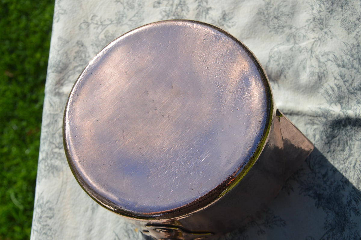 Vintage Matfer Copper Patisserie Sugar Pan – Traditional Spout, Hollow Handle 16cm Hand Hammered