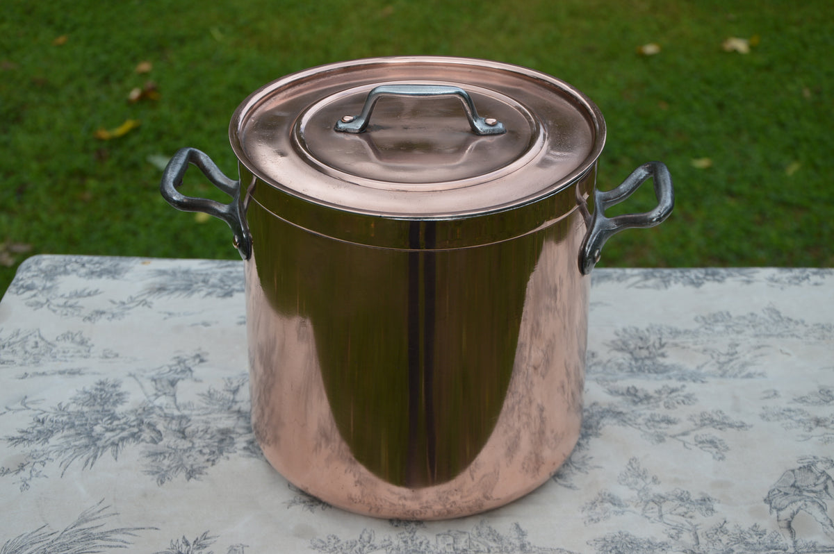 Metaux Ouvres Vesoul 1.6mm Rim Copper Casserole Faitout Marmite French Dutch Oven Lid 20cm 8"  New Bill Cox Tin