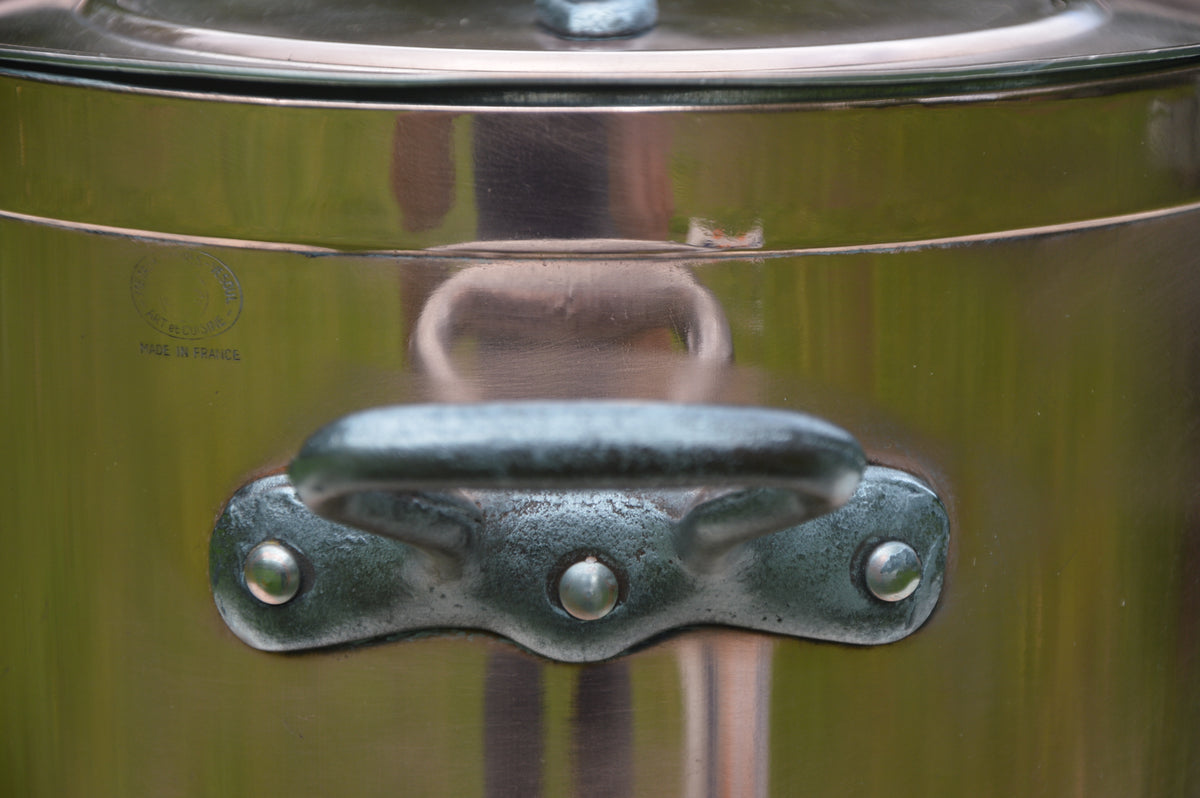 Metaux Ouvres Vesoul 1.6mm Rim Copper Casserole Faitout Marmite French Dutch Oven Lid 20cm 8"  New Bill Cox Tin
