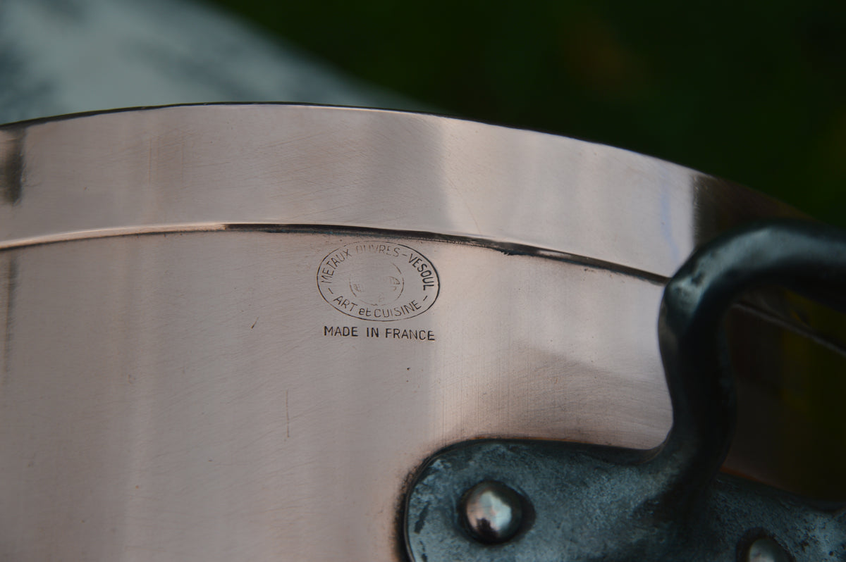 Metaux Ouvres Vesoul 1.6mm Rim Copper Casserole Faitout Marmite French Dutch Oven Lid 20cm 8"  New Bill Cox Tin