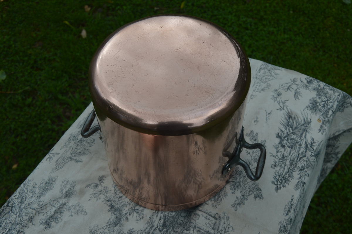 Metaux Ouvres Vesoul 1.6mm Rim Copper Casserole Faitout Marmite French Dutch Oven Lid 20cm 8"  New Bill Cox Tin
