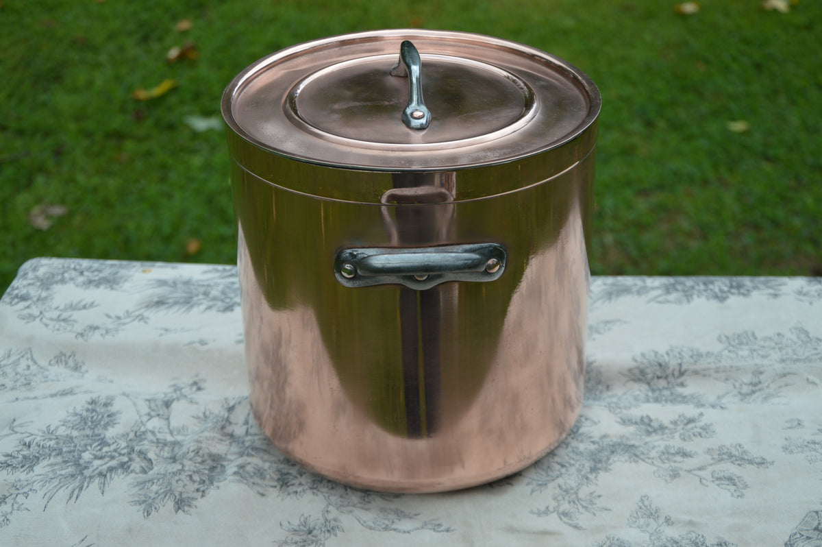 Metaux Ouvres Vesoul 1.6mm Rim Copper Casserole Faitout Marmite French Dutch Oven Lid 20cm 8"  New Bill Cox Tin